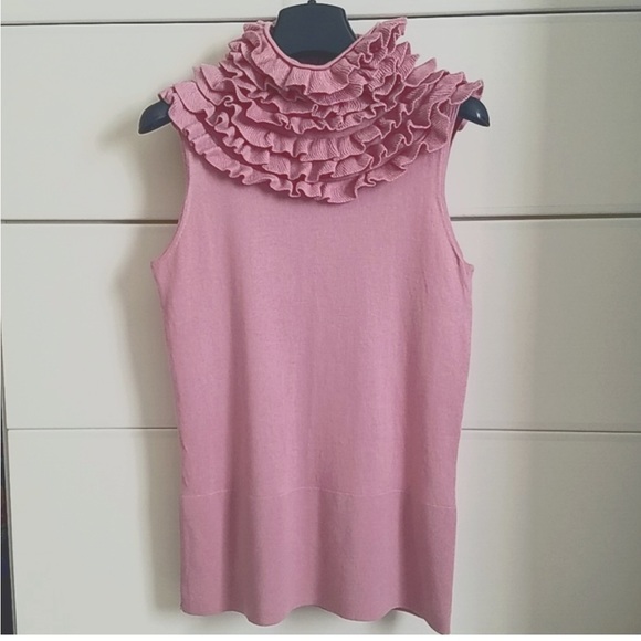 Magaschoni Ruffle Neck Sweater - Picture 1 of 10